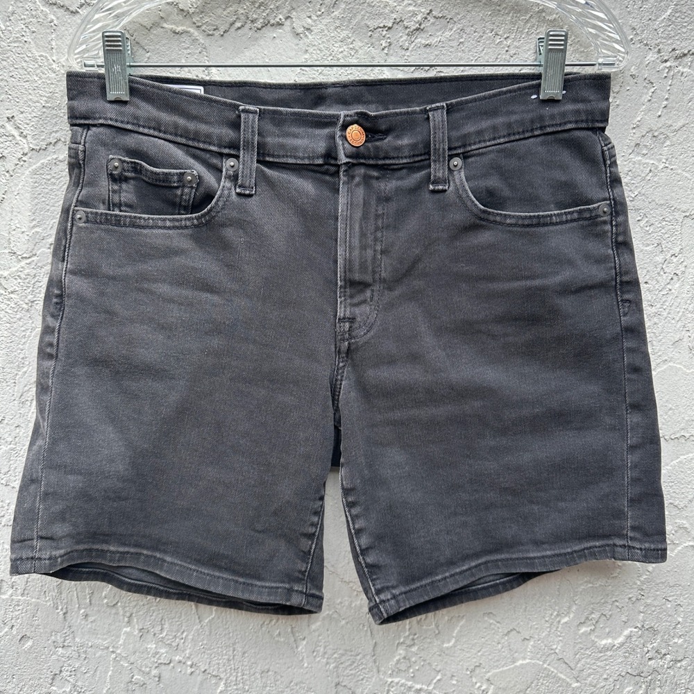 Gap Girlfriend Short Washed Black Mid Rise Denim Shorts Stretch Womens 8R/29